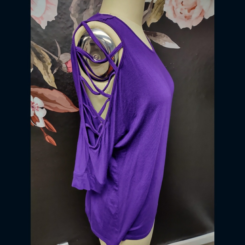 Purple Cage Sleeve Top